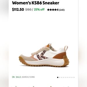 Keen Footwear KS86 Women's wide toe box sneakers in birch/cork